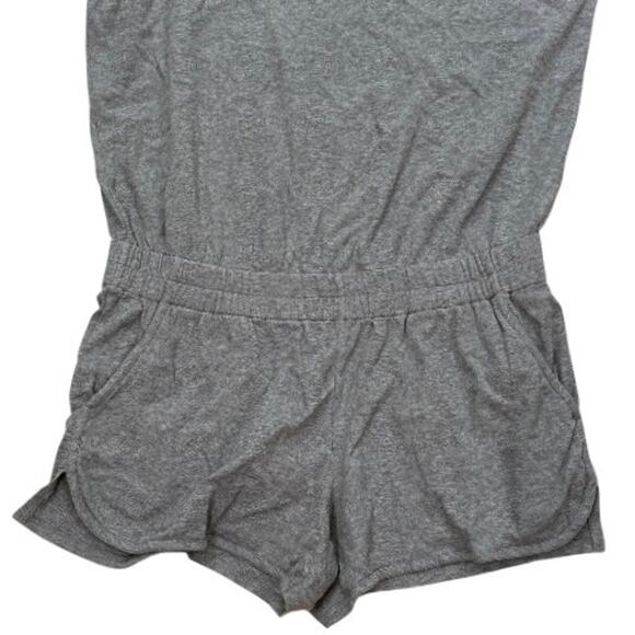 Theory S Jiyan Romper Playsuit Gray Pima Cotton Pockets Comfort Fit Short Sleeve - Picture 8 of 11